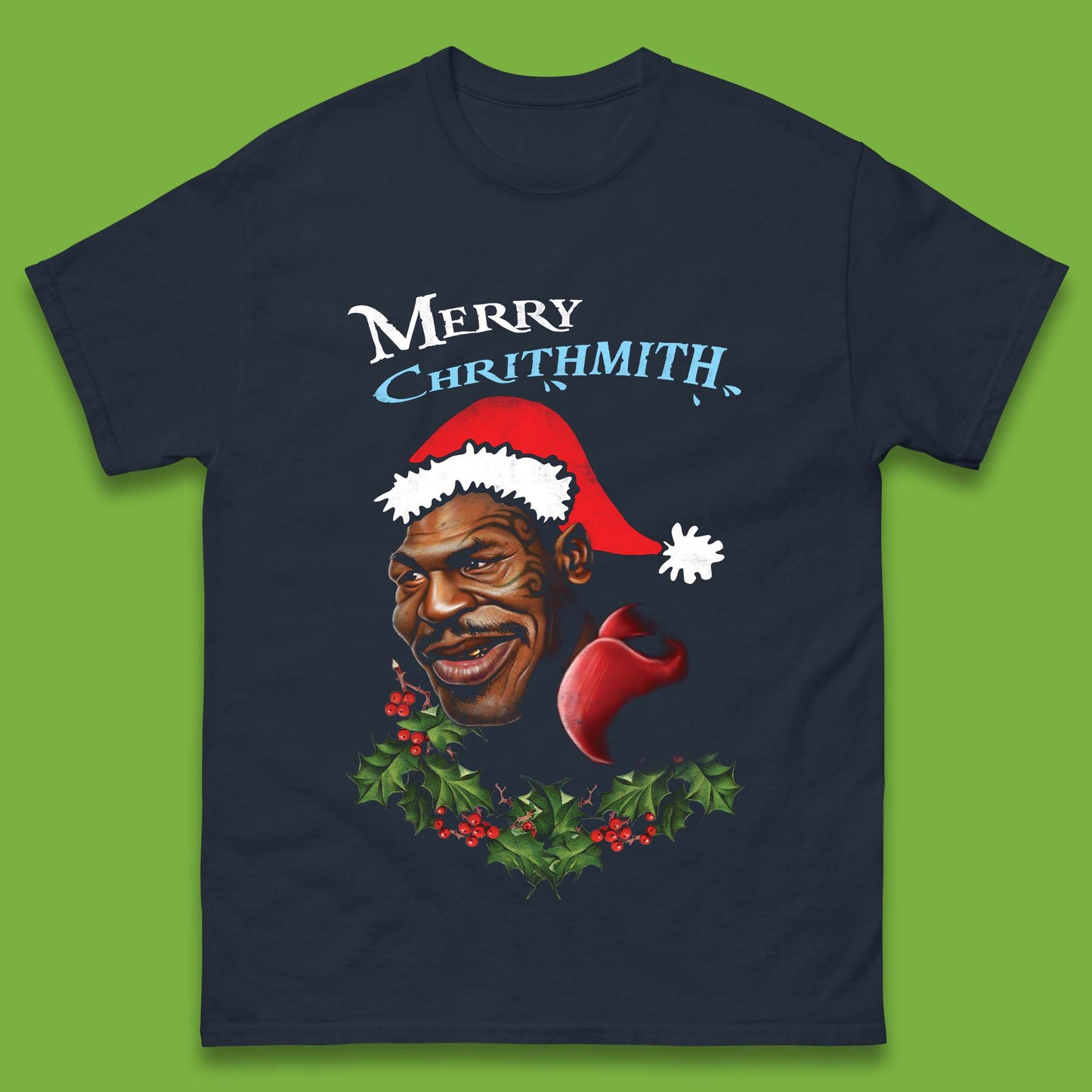 Mike Tyson Merry Chrithmith Mens T-Shirt