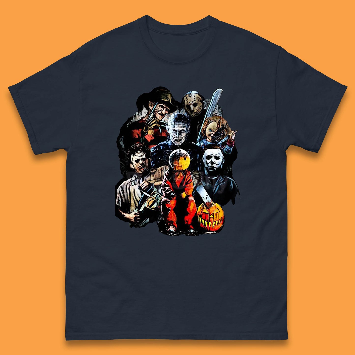 Halloween Horror Movie Characters Friends Halloween Villians Serial Killers Mens Tee Top