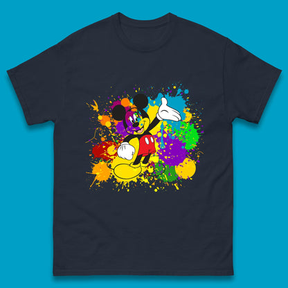 Abstract Paint Splashing On Disney Mickey Mouse Disneyland Trip Mens Tee Top