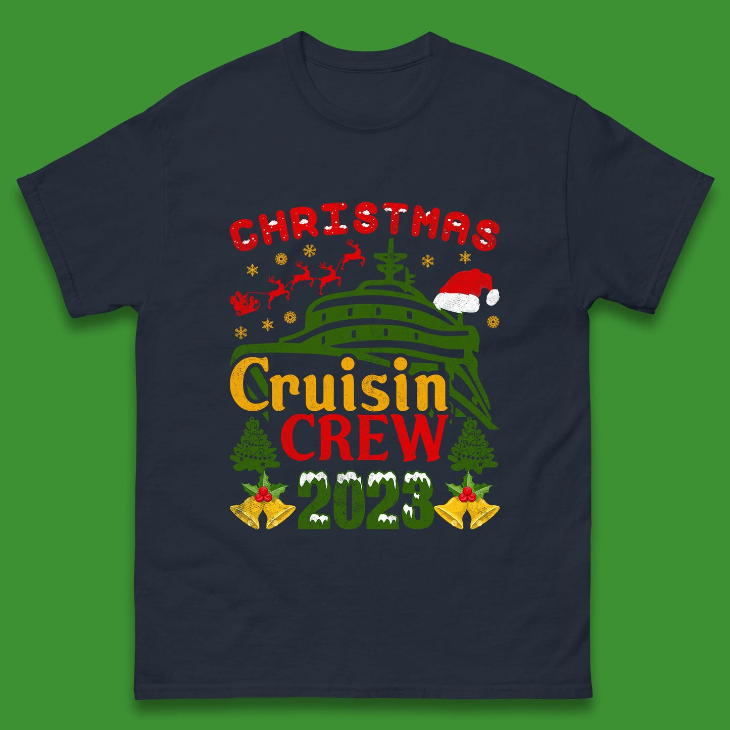 Christmas Cruisin Crew 2023 Xmas Cruise Vacation Cruising Squad Mens Tee Top