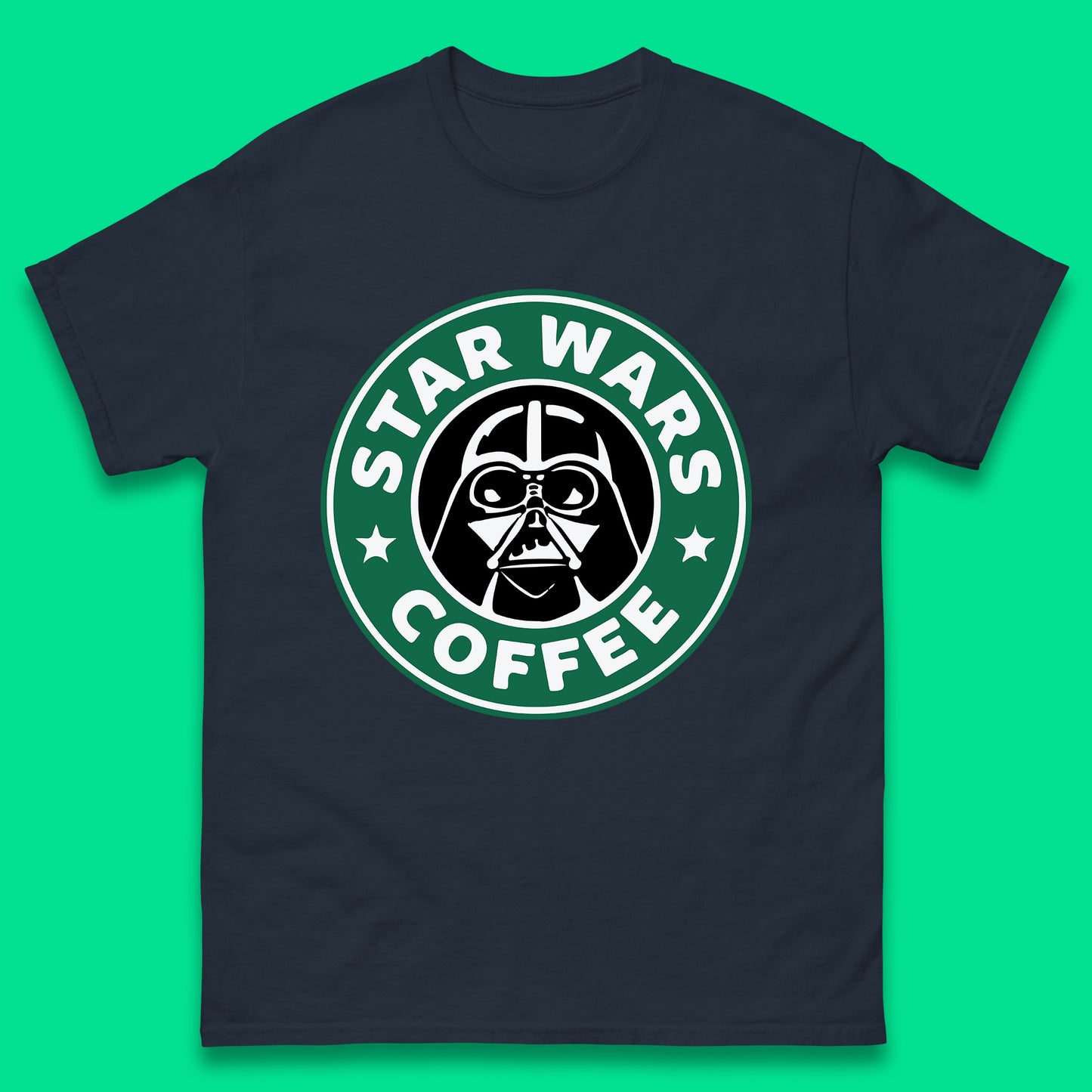 Sci-fi Action Adventure Movie Character Darth Vader Star Wars Coffee Starbucks Coffee Spoof Star Wars 46th Anniversary Mens Tee Top