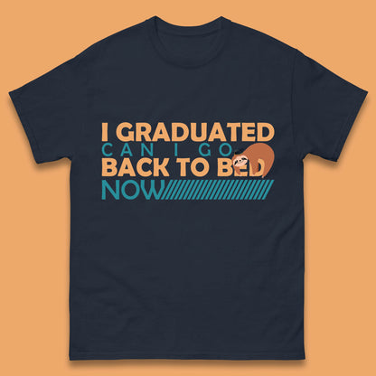 I Graduated Can I Go Back To Bed Now Funny Sleeping Sloth Graduation Mens Tee Top