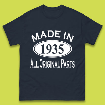 Made In 1935 All Original Parts Vintage Retro 88th Birthday Funny 88 Years Old Birthday Gift Mens Tee Top