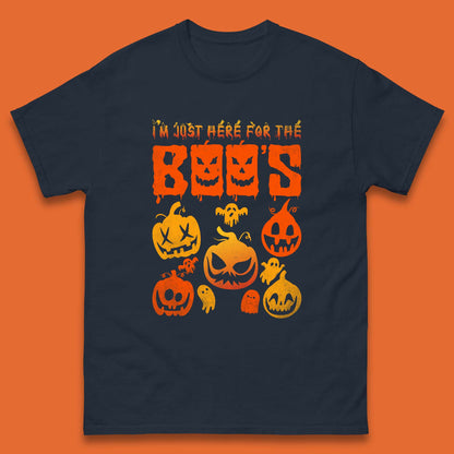 I'm Just Here For The Boos Halloween Funny Pumpkin Ghost Boos Jack-o-lantern Mens Tee Top