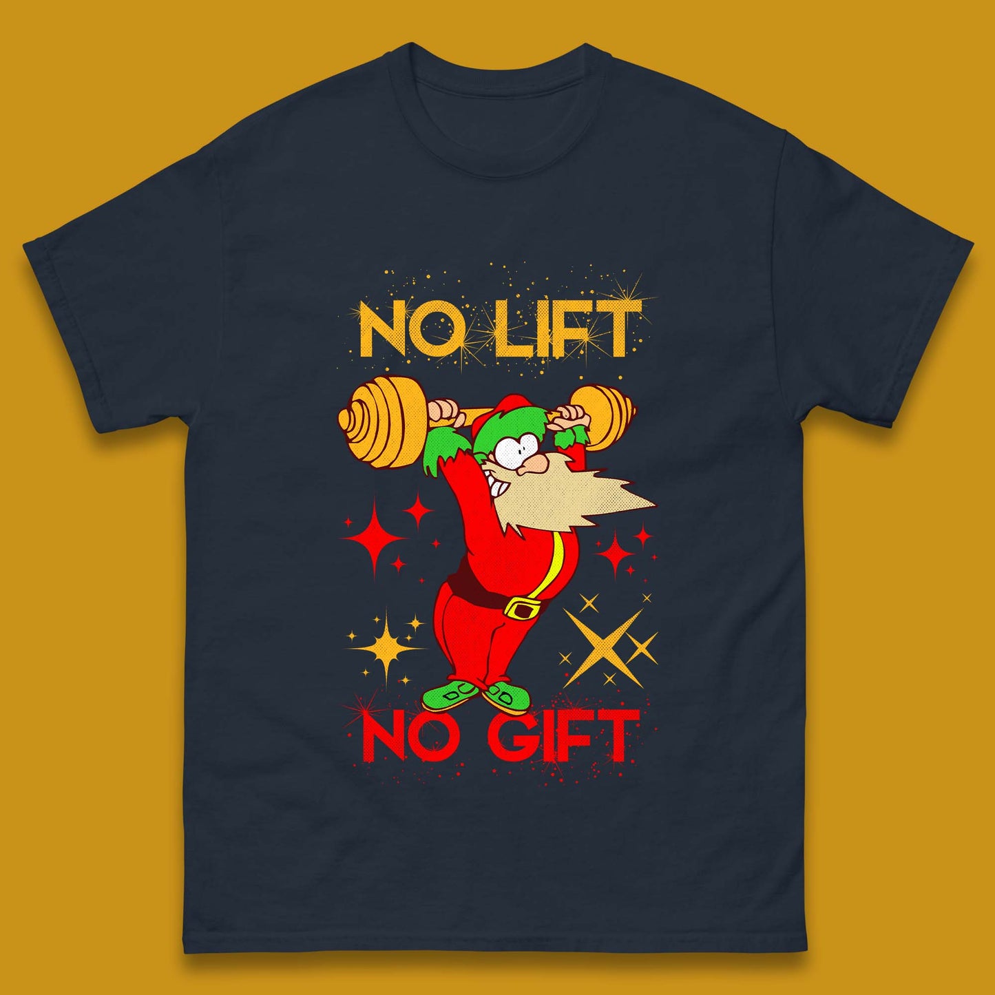 santa workout christmas t shirt