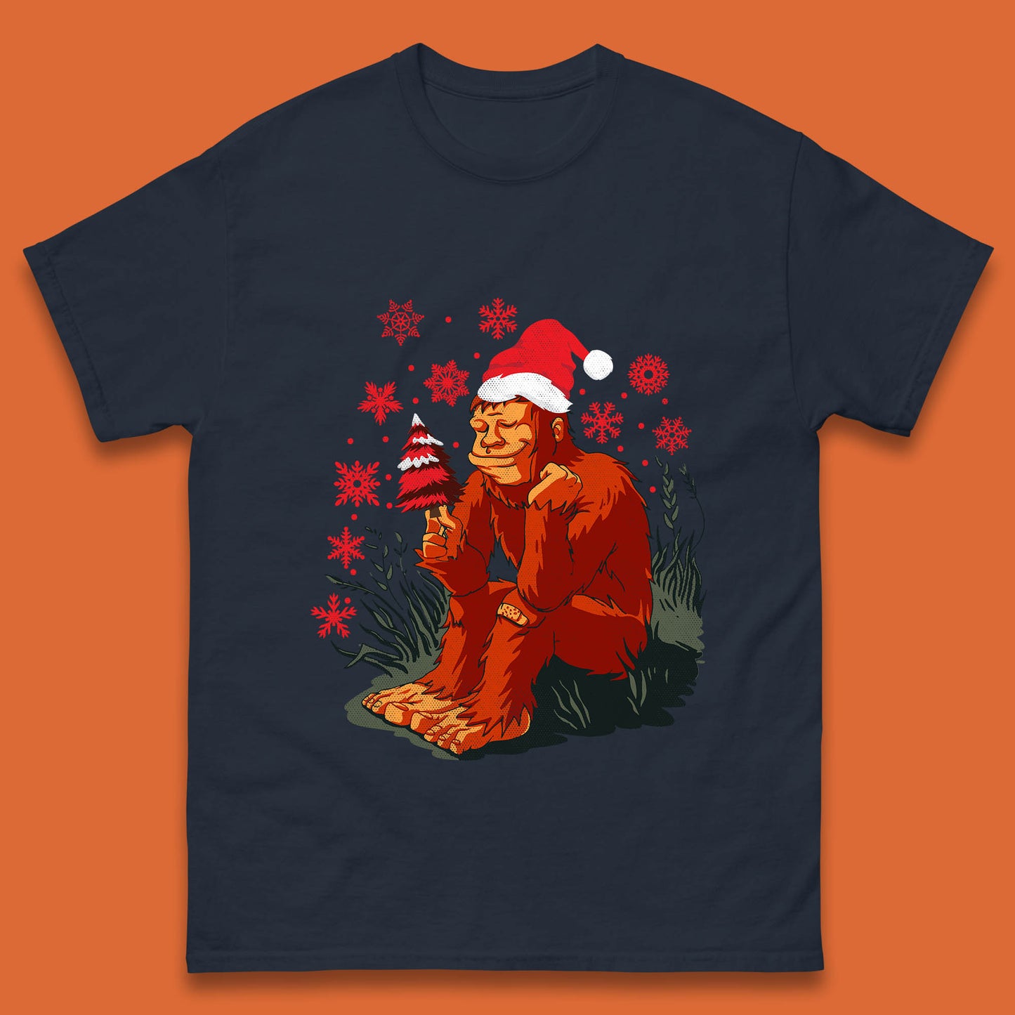 bigfoot christmas tree t shirt