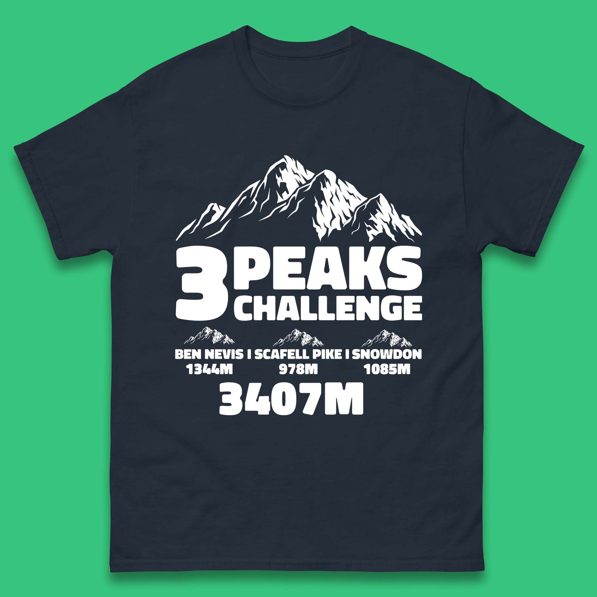 3 Peaks Challenge Hiking Mens T Shirt