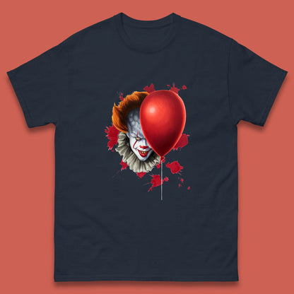 IT Pennywise Clown With Balloon Halloween Evil Clown Costume Horror Movie Serial Killer Mens Tee Top