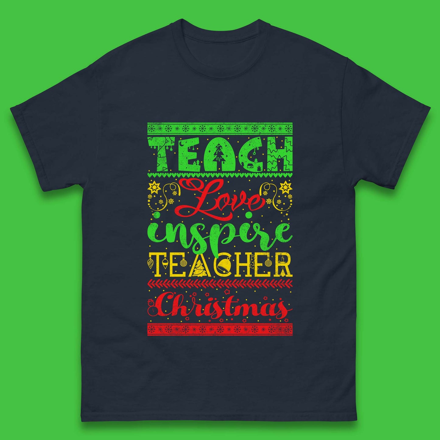 teach love inspire teacher christmas t shirt