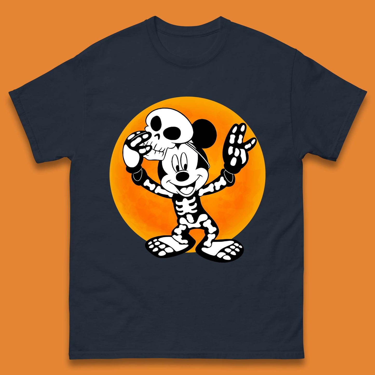 Disney Halloween Mickey Mouse Skelton Costume Disney World Horror Scary Disneyland Trip Mens Tee Top