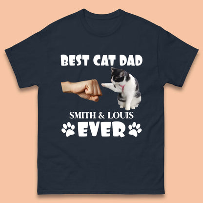 Personalised Best Cat Dad Ever Mens T-Shirt