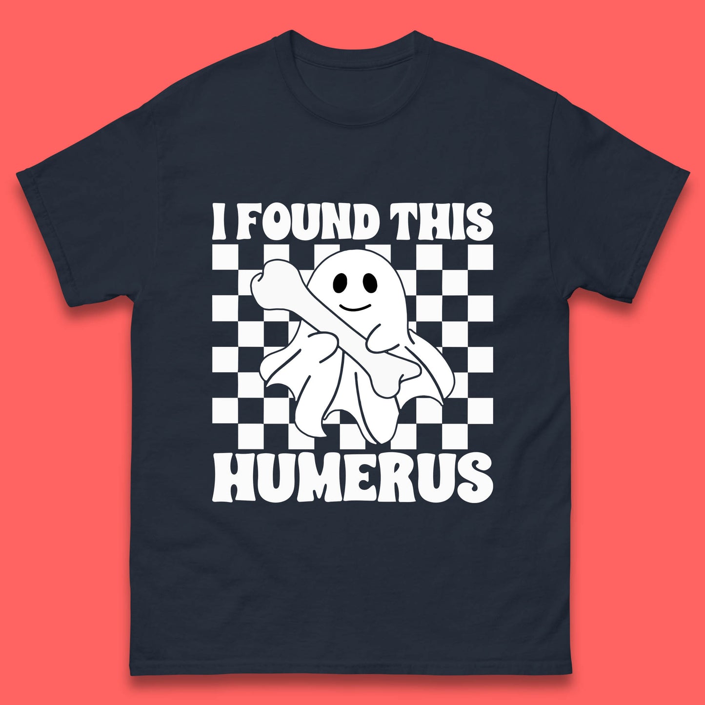 I Found This Humerus Halloween Bone Joke Funny Ghost Halloween Costume Mens Tee Top