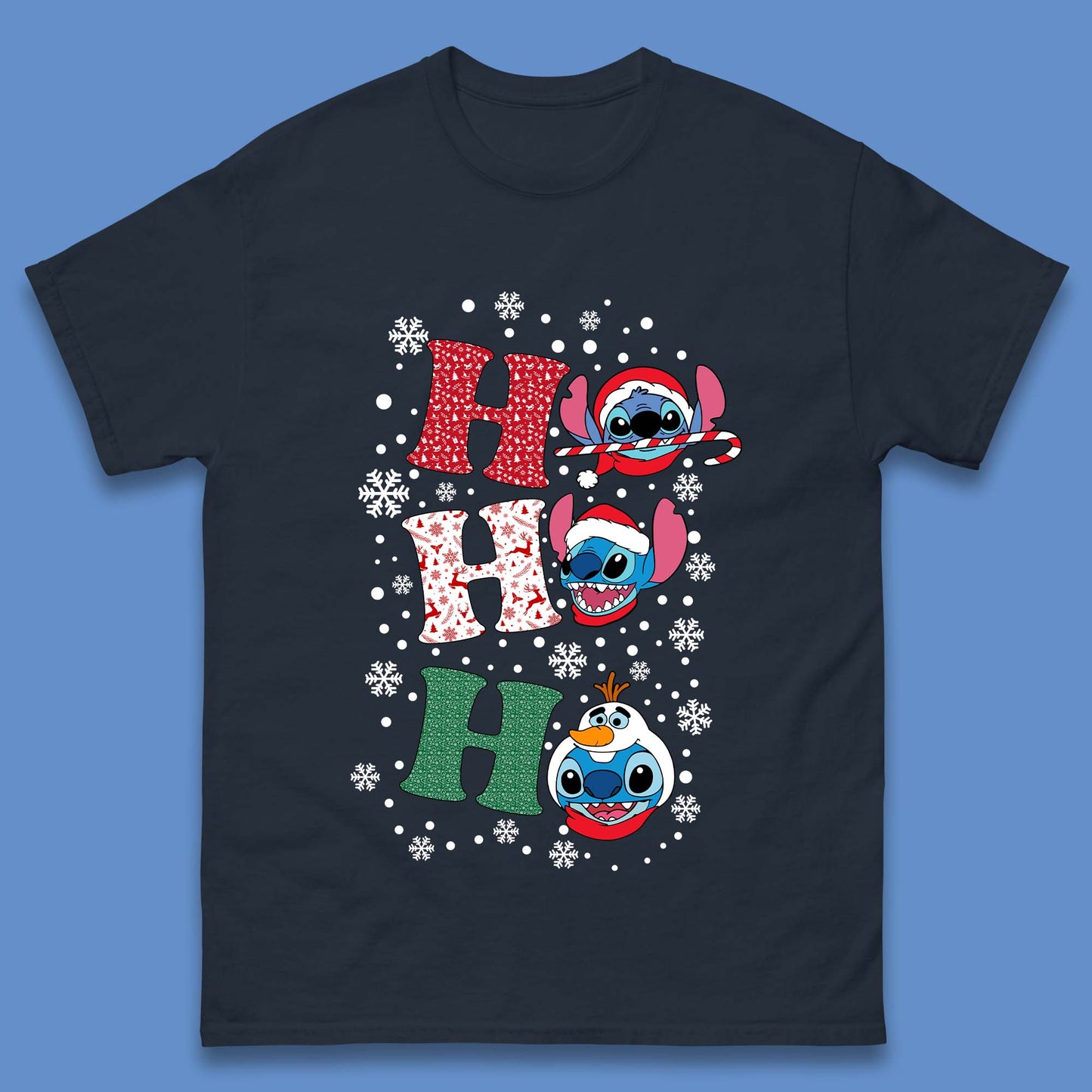 Ho Ho Ho Stitch Christmas Mens T-Shirt