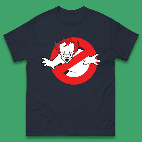 The Real Ghostbusters No Ghost Halloween IT Pennywise Clown Movie Mashup Parody Mens Tee Top