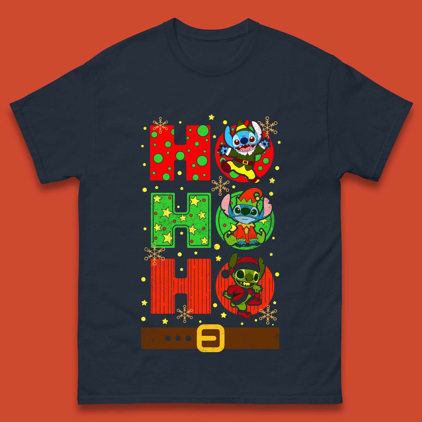 Stitch Elf Grinch Stitch Christmas Mens T-Shirt