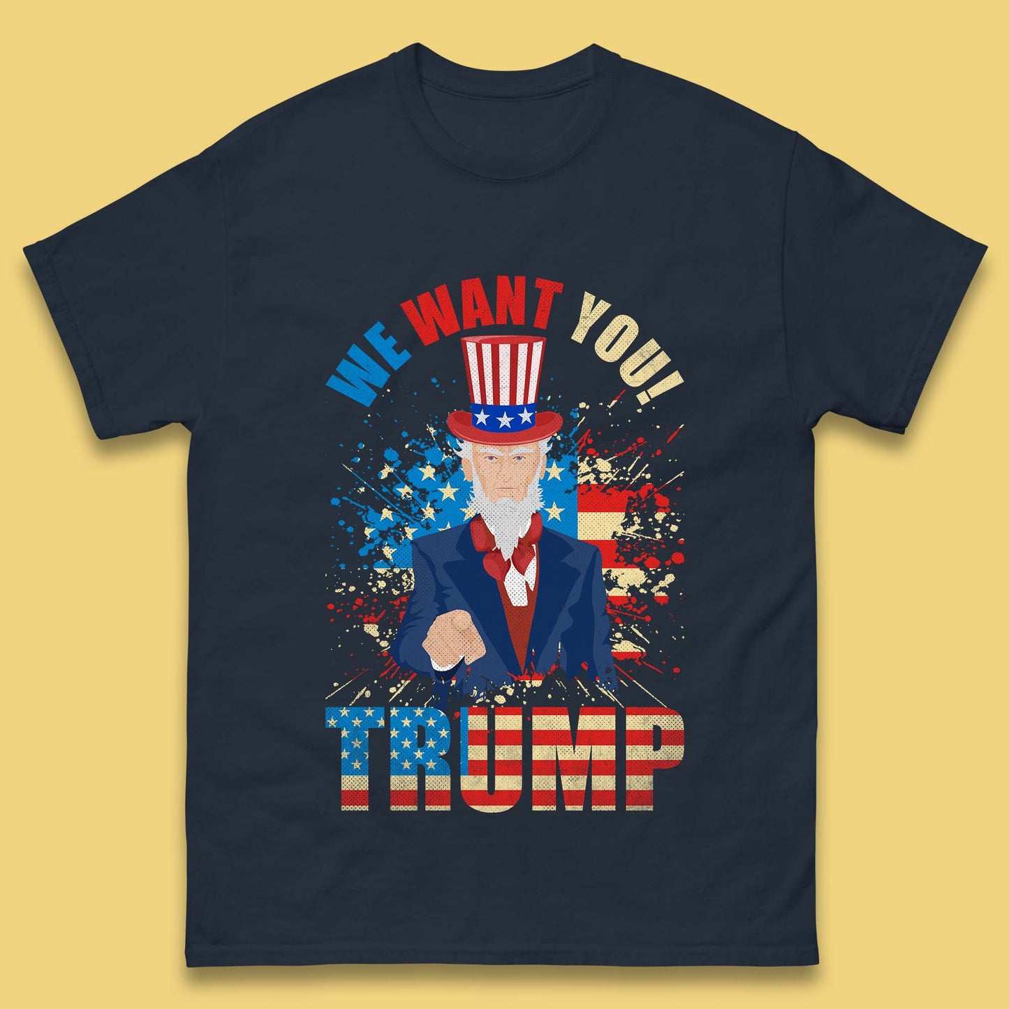 Uncle Sam We Want You Trump Make America Great Again Donald Trump Mens Tee Top