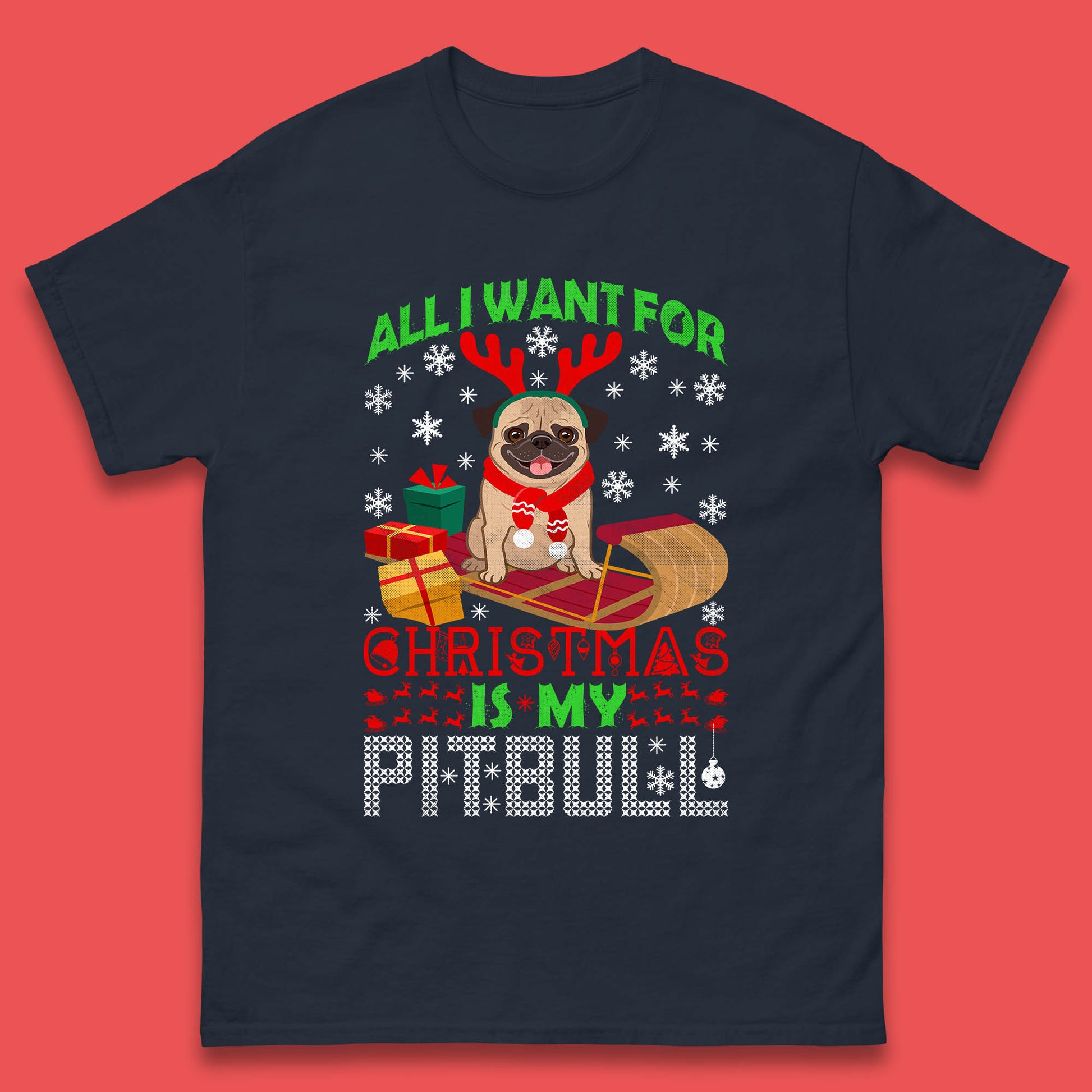 christmas pitbull t shirt