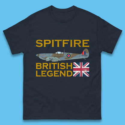 Supermarine Spitfire British Legend Fighter Aircraft Royal Air Force Spitfire WW2 Remembrance Day Mens Tee Top