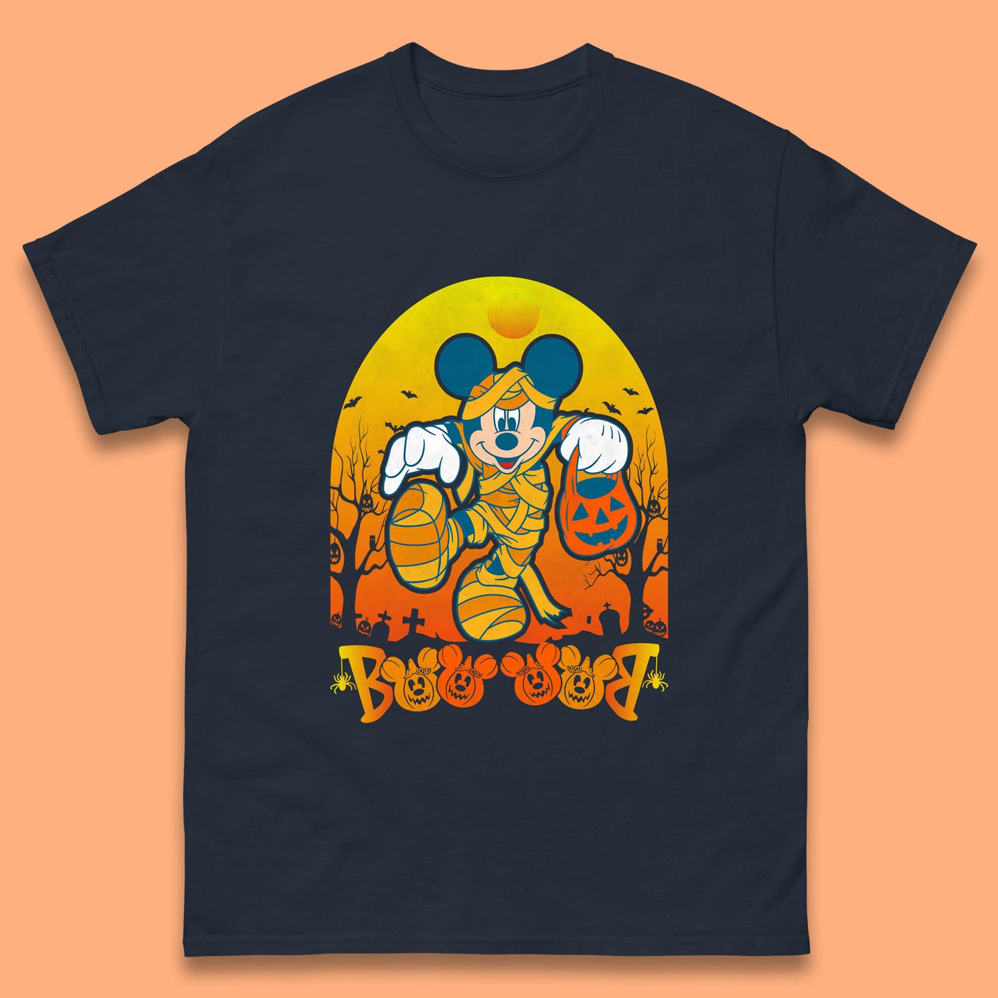 Disney Halloween Boo Mummy Mickey Mouse Horror Scary Disneyland Trip Mens Tee Top