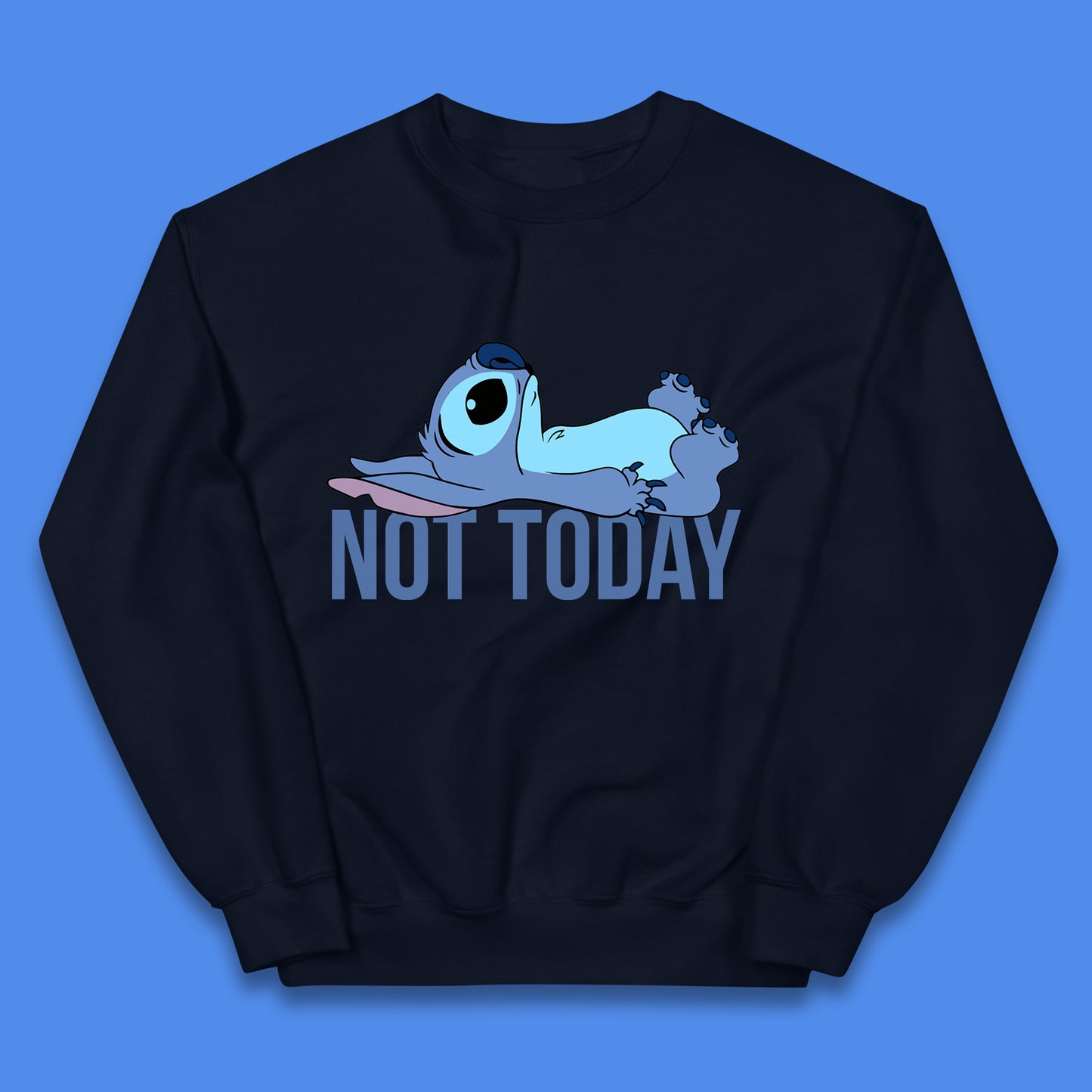 Lazzy Disney Ohana Not Today Laying Ohana Lilo & Stitich Disneyland Cartoon Character Walt Disney Kids Jumper