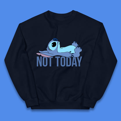 Lazzy Disney Ohana Not Today Laying Ohana Lilo & Stitich Disneyland Cartoon Character Walt Disney Kids Jumper