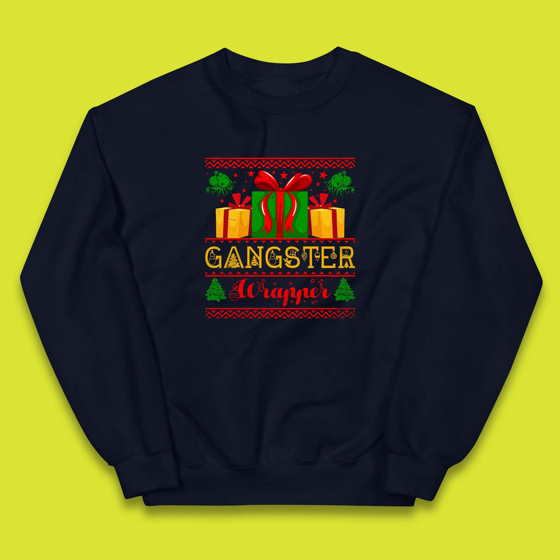 gangster wrapper christmas jumper