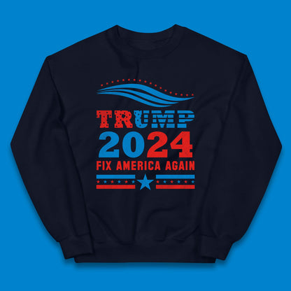 Trump 2024 Fix America Again Kids Jumper