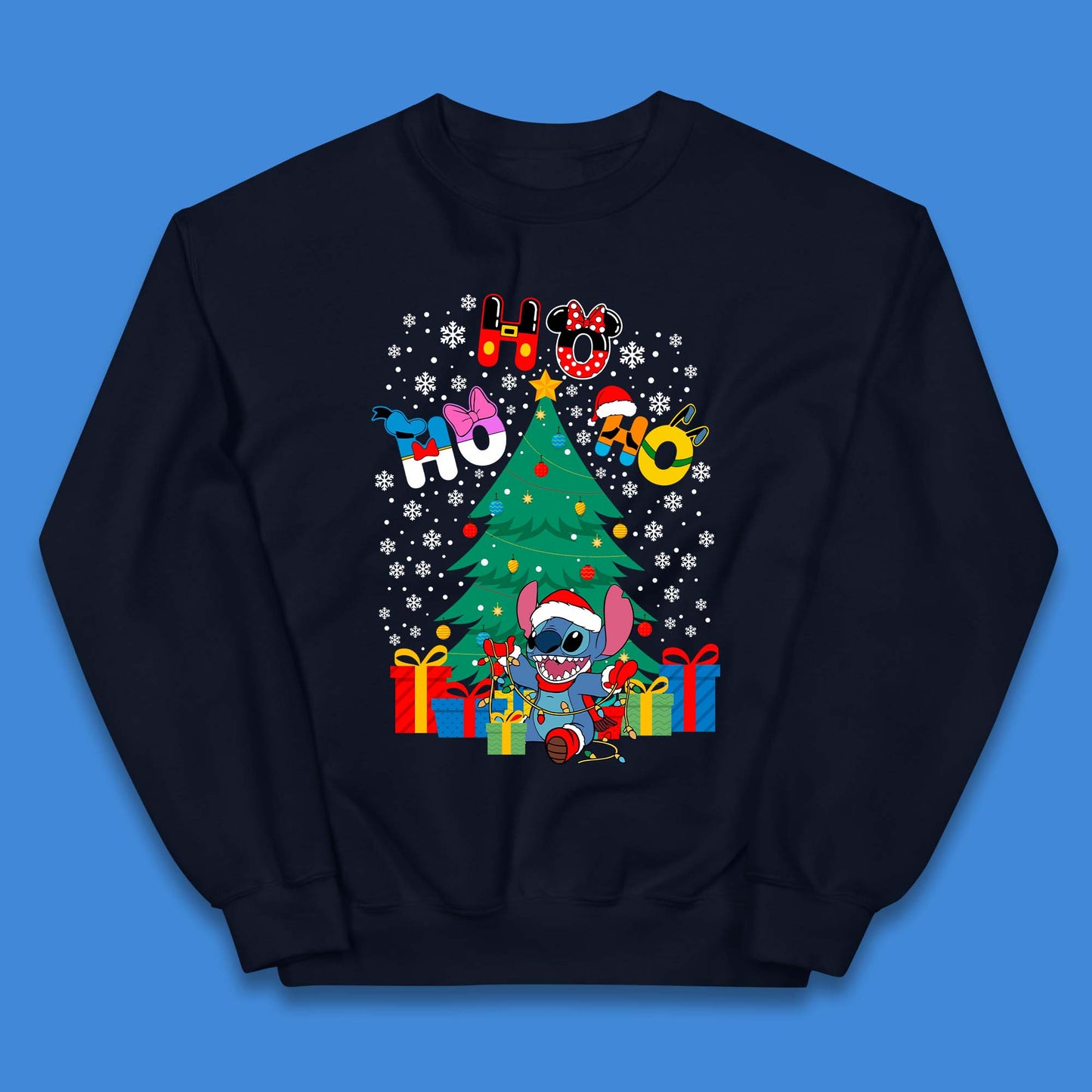 Ho Ho Ho Stitch Christmas Kids Jumper