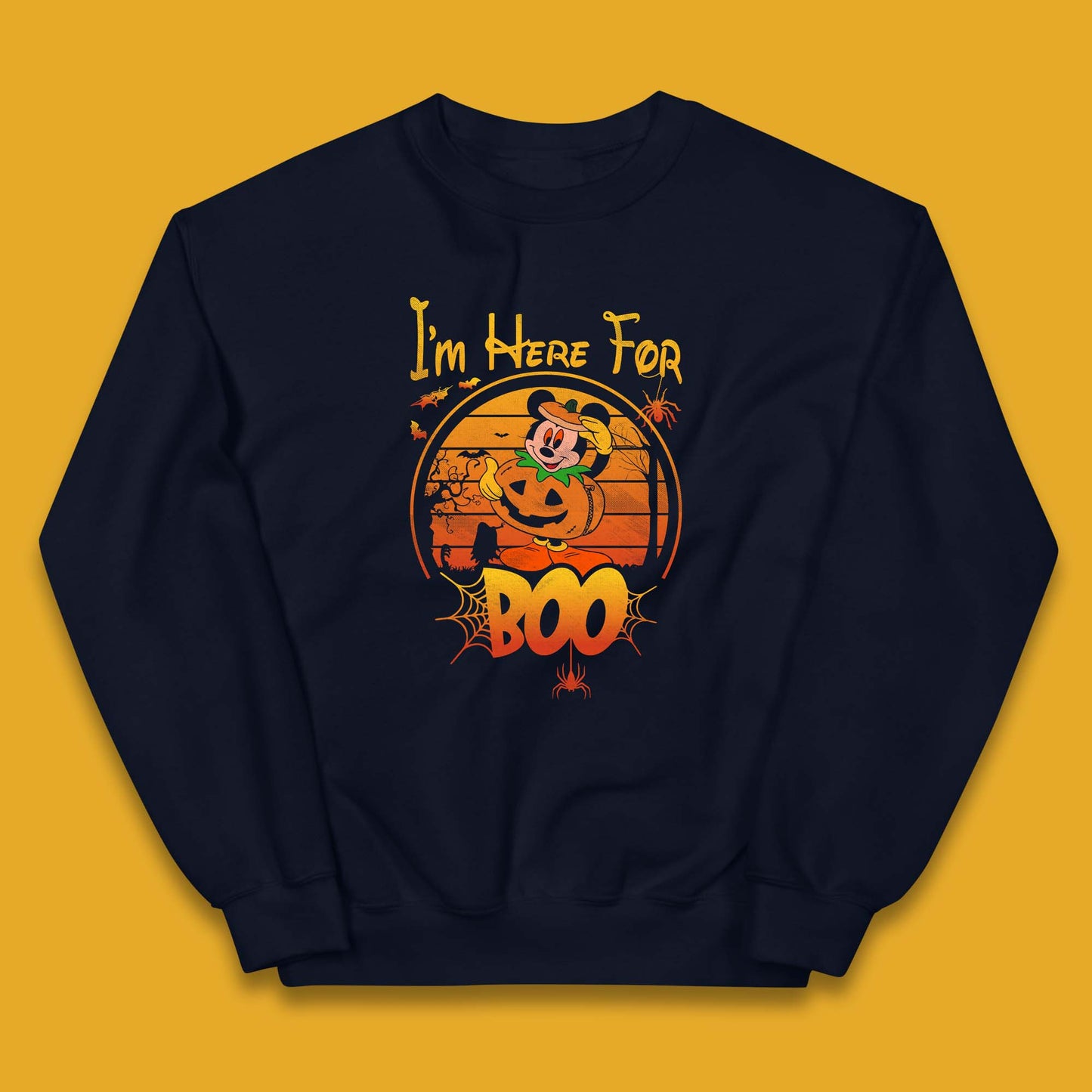 I'm Here For The Boo Halloween Disney Mickey Mouse Pumpkin Horror Scary Disneyland Trip Kids Jumper