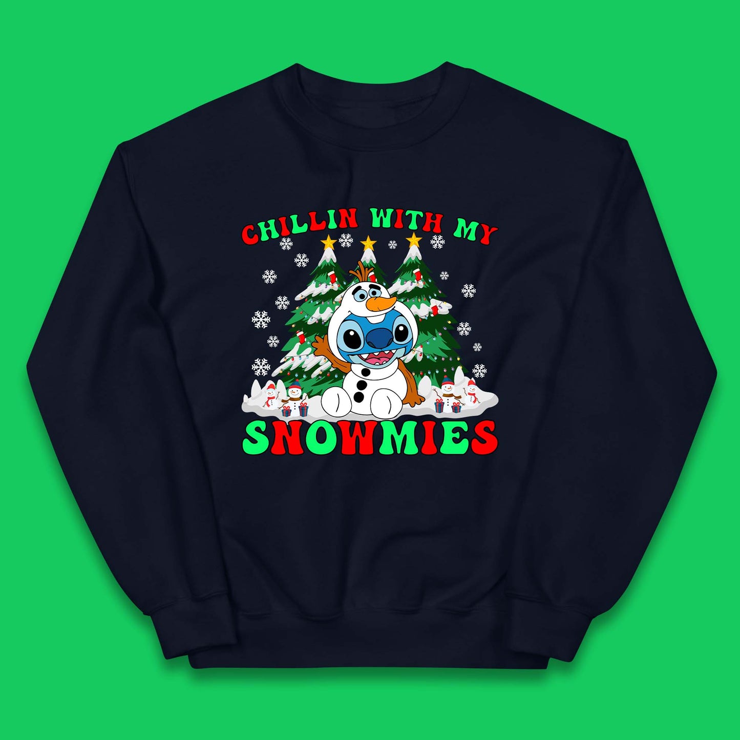 Snowman Stitch Christmas Kids Jumper