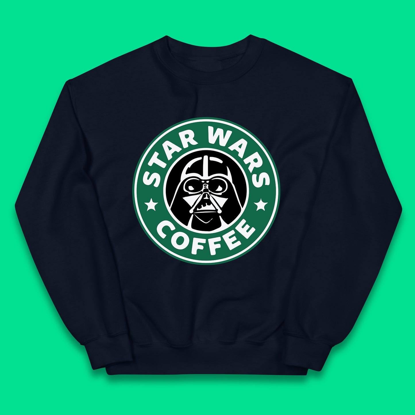 Sci-fi Action Adventure Movie Character Darth Vader Star Wars Coffee Starbucks Coffee Spoof Star Wars 46th Anniversary Kids Jumper