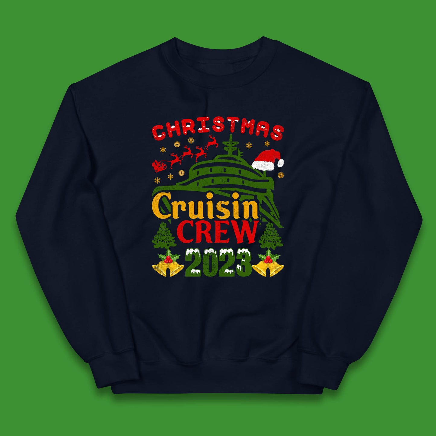 Christmas Cruisin Crew 2023 Xmas Cruise Vacation Cruising Squad Kids Jumper