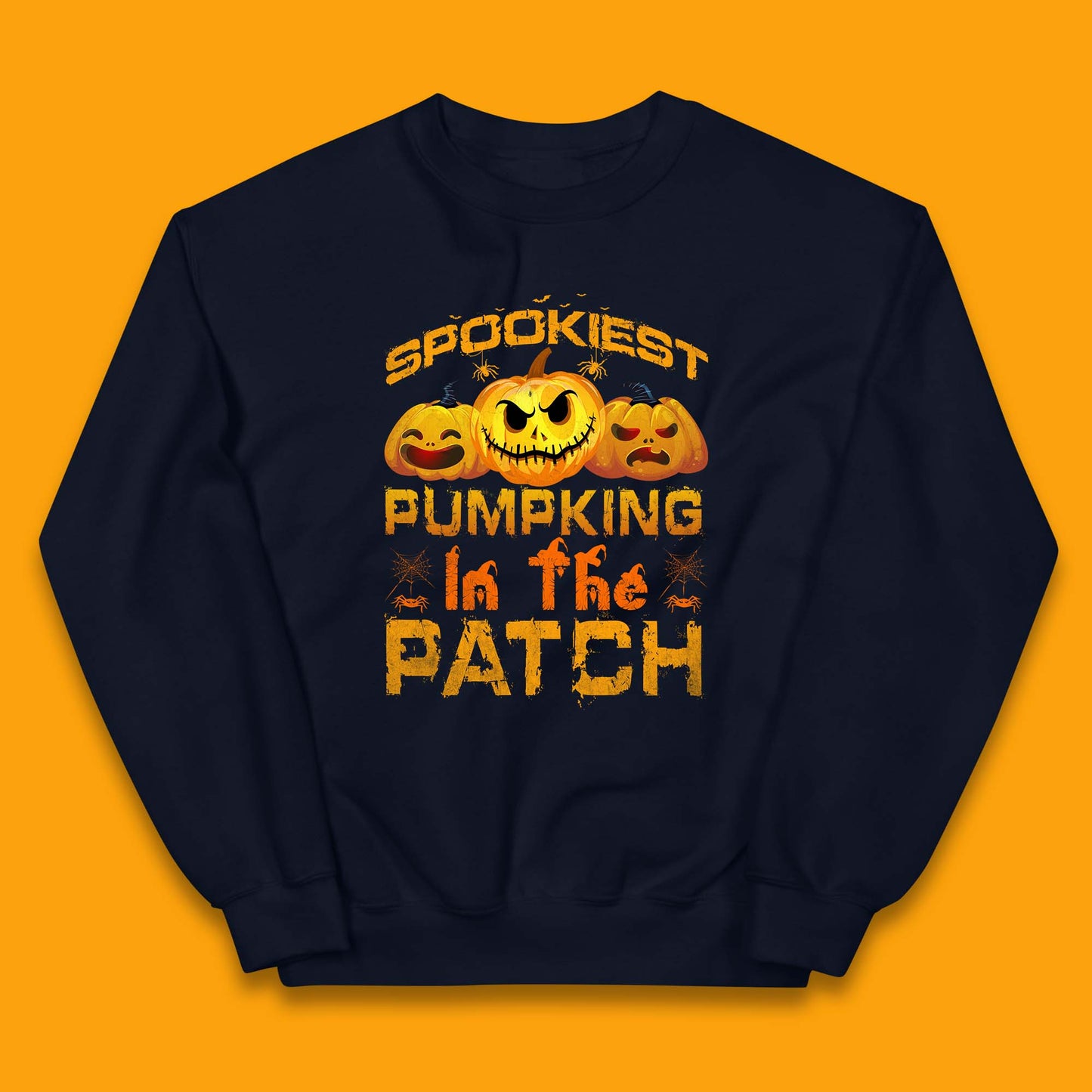 Spookiest Pumpkin In The Patch Spooky Season Happy Halloween Kids Jumper