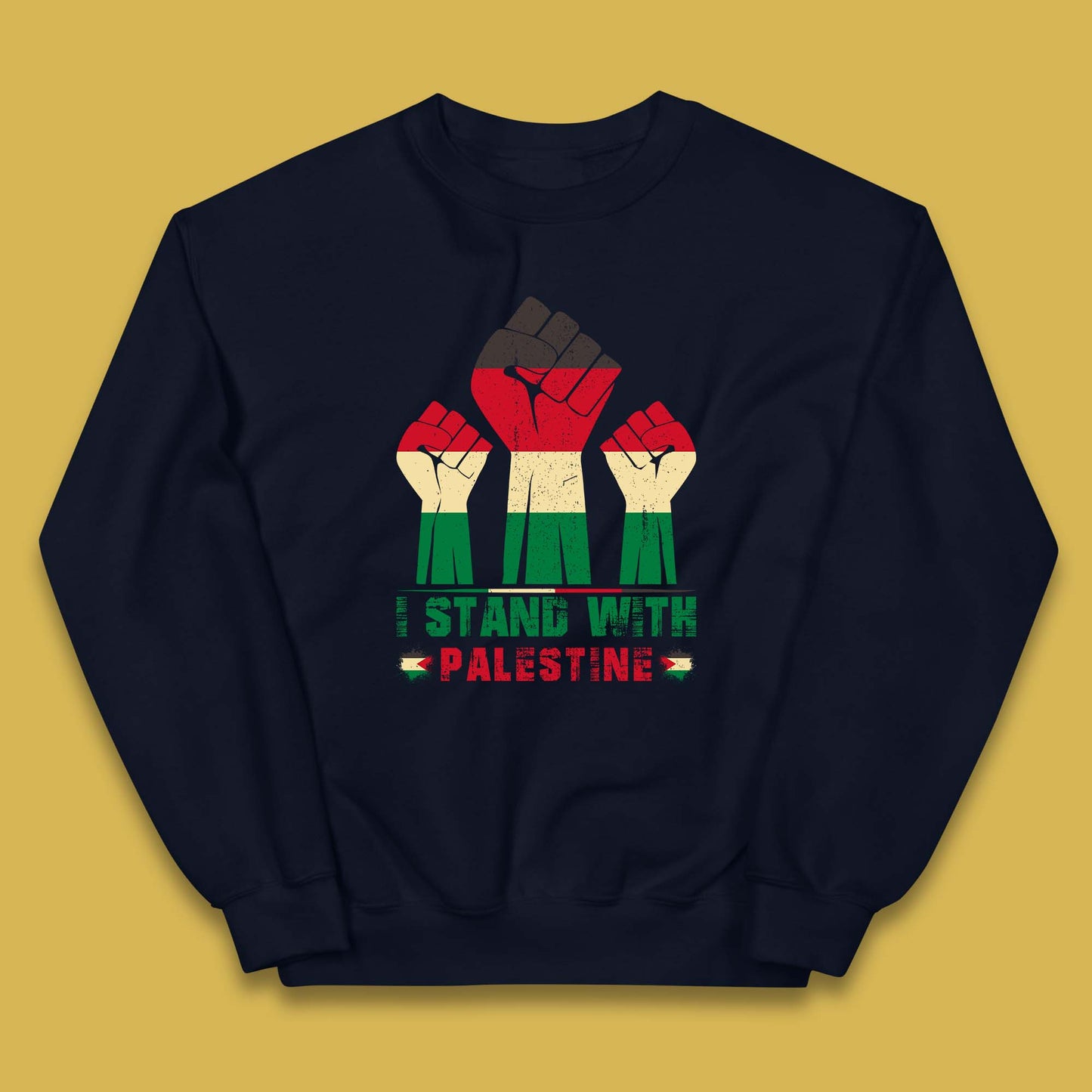 I Stand With Palestine Freedom Protest Fist Support Palestine Save Gaza Kids Jumper