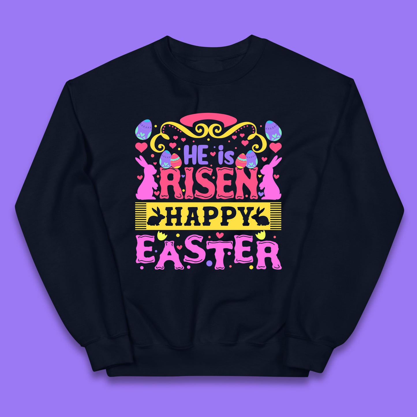 He Is Risen Happy Easter Kids Jumper