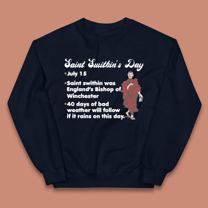 Saint Swithun's Day Swithun Weather Folklore Happy St. Swithin's Day Kids Jumper