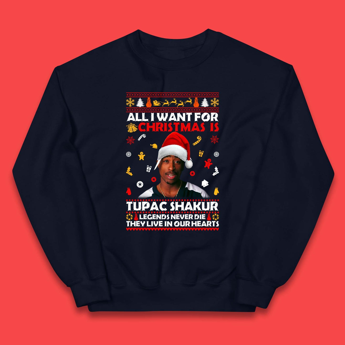 Tupac Shakur Christmas Kids Jumper