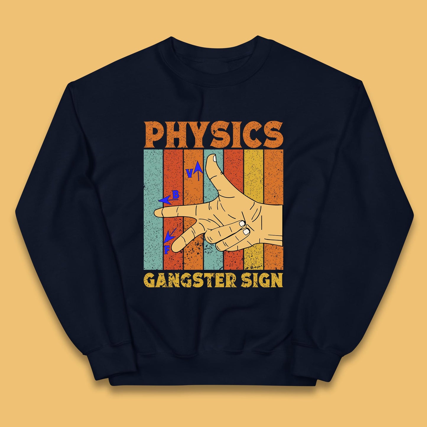 Physics Gangster Sign  Right Hand Rule Funny Parody Science Scientist Kids Jumper