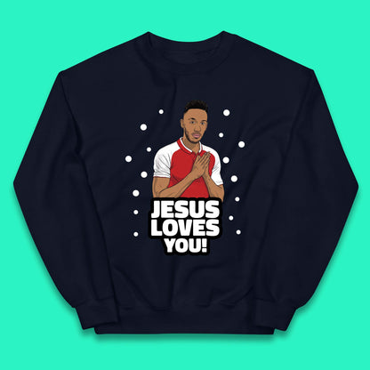 Jesus Loves You Footballer Christmas  Kids Jumper