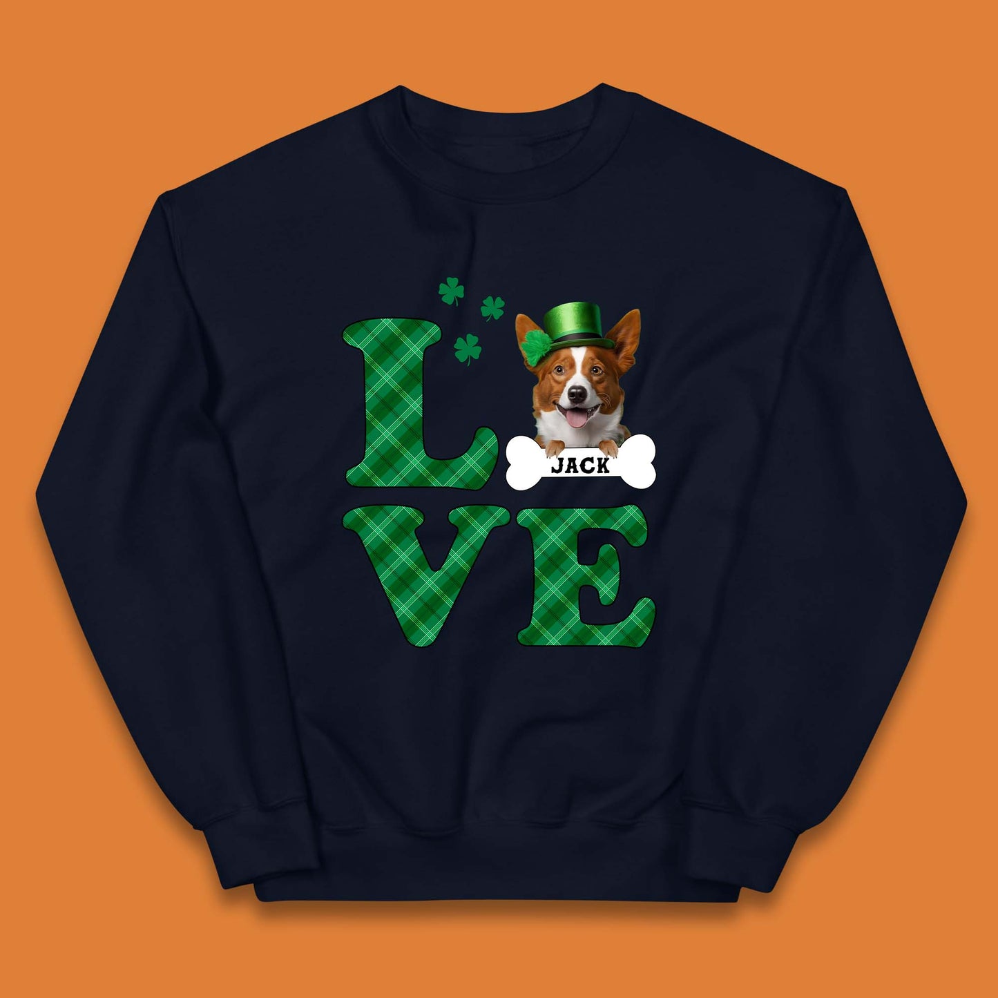 Personalised Love St. Patrick's Dog Kids Jumper