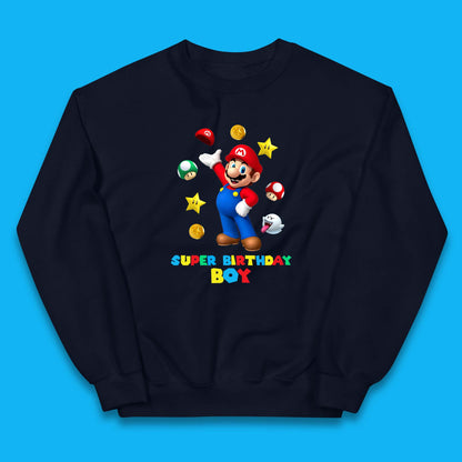 Super Birthday Boy Super Mario Game Series Mario Bros Super Mario Theme Birthday Party Kids Jumper