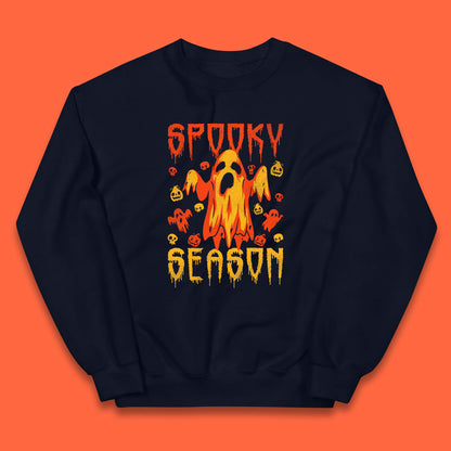 Spooky Season Halloween Ugly Scary Boo Ghost Halloween Vibes Kids Jumper