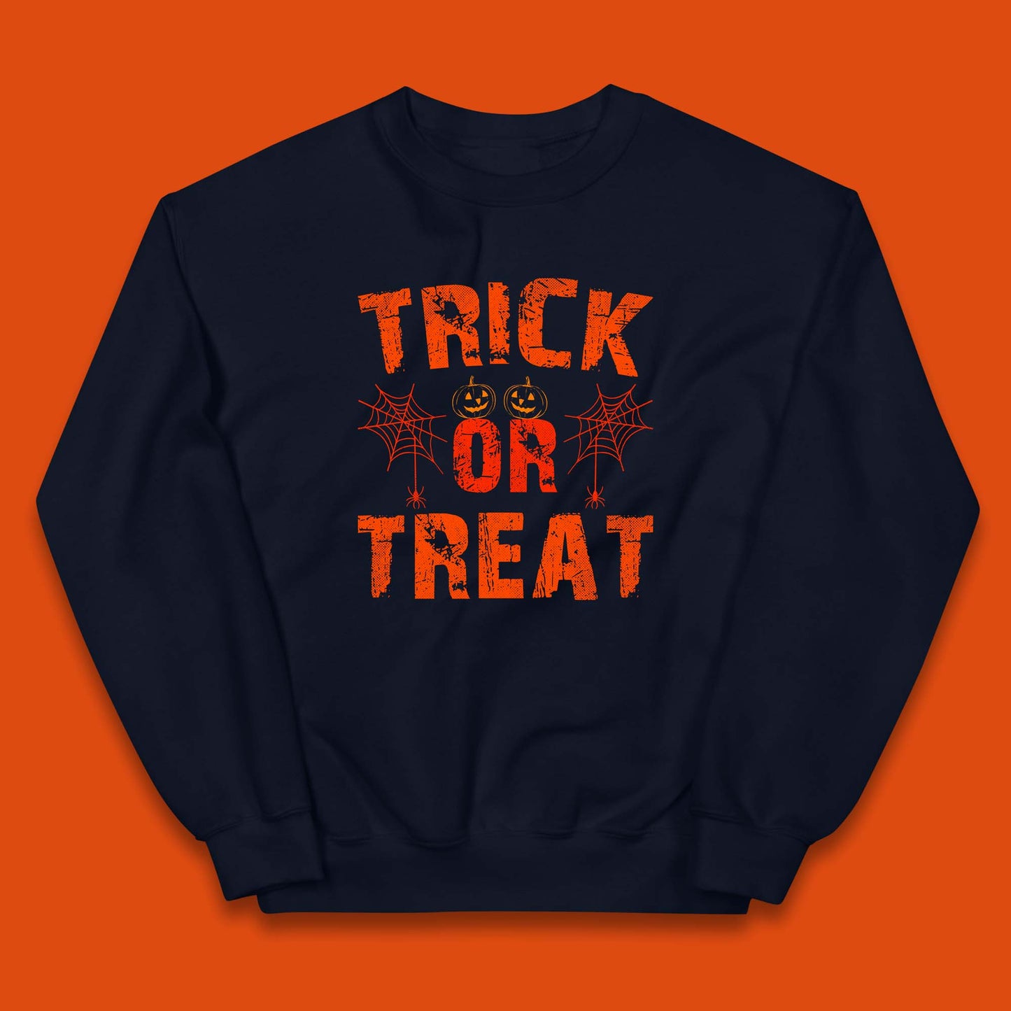 Trick Or Treat Happy Halloween Horror Scary Spooky Season Vibes Kids Jumper