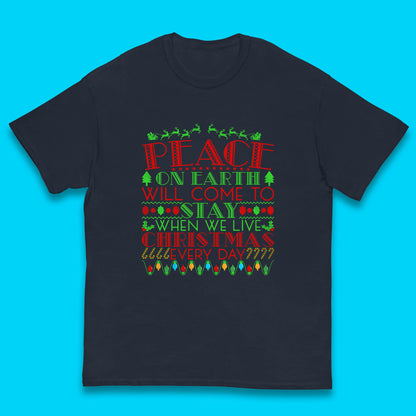 peace on earth christmas quote t shirt