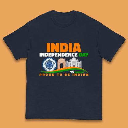 India Independence Day 15th August Proud To Be Indian Famous Monuments Of India Kids T Shirt