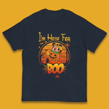 I'm Here For The Boo Halloween Disney Mickey Mouse Pumpkin Horror Scary Disneyland Trip Kids T Shirt