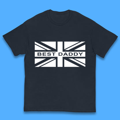 Best Daddy Vintage Union Jack Great Britain United Kingdom England Flag Patriotic Dad Father's Day Kids T Shirt