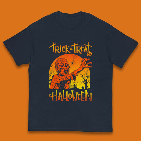 Trick Or Treat Halloween Zombie Horror Scary Spooky Vibes Kids T Shirt