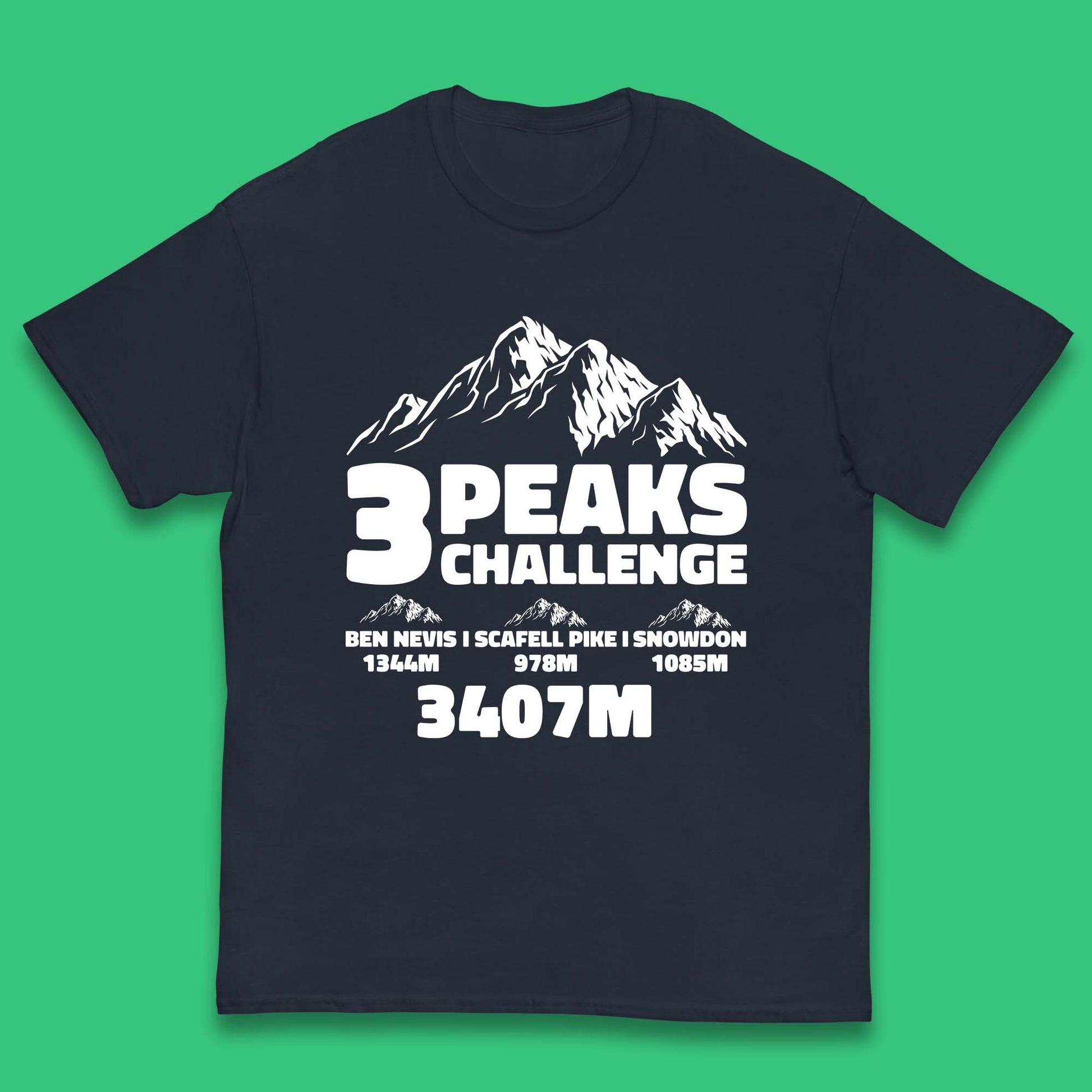 3 Peaks Challenge Hiking Kids T Shirt