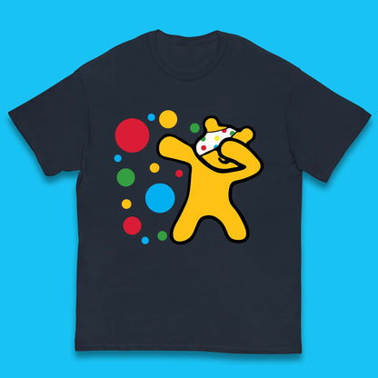 Dabbing Spotty Pudsey Bear Children In Need Dab Dance Spotty Day Donation Kids T Shirt